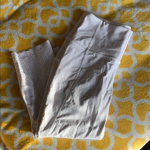 White high waisted lululemon crops